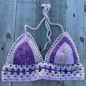 Handmade Crochet Purple Bikini Top
